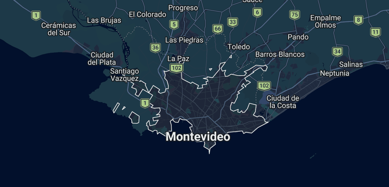 Mapa de Montevideo y alrededores